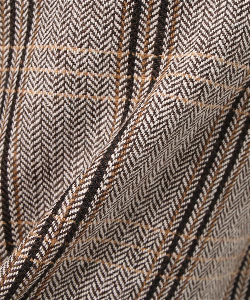 MERLOT（メルロー）の「チェック柄ワイドパンツサロペット1345（サロペット/オーバーオール・レディース・グレー/ブラウン/ブラック・FREE）」の9枚目の写真