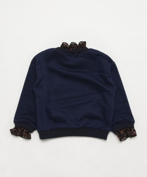 ikka（イッカ）の「【キッズ】シャーリングレイヤードトレーナー（120～150cm）（スウェット・キッズ・ネイビー/レッド・120cm/130cm/140cm/150cm/160cm）」の3枚目の写真