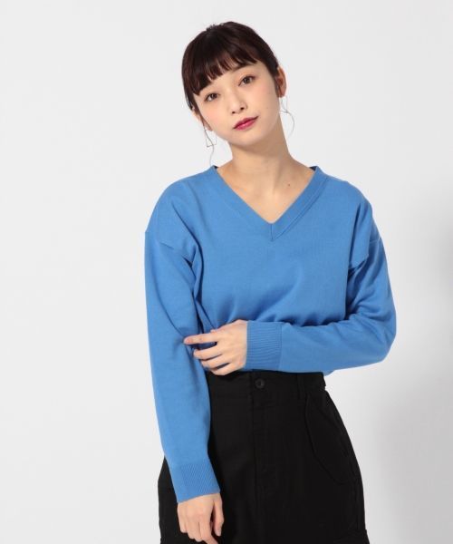 LOWRYS FARM(ローリーズファーム)の「12GスーピマVネックプルオーバー 777992 (ニット/セーター・レディース・オフホワイト/ブラック/グレー/ピンク/イエロー/ブルー・LARGE/MEDIUM)」の5枚目の写真