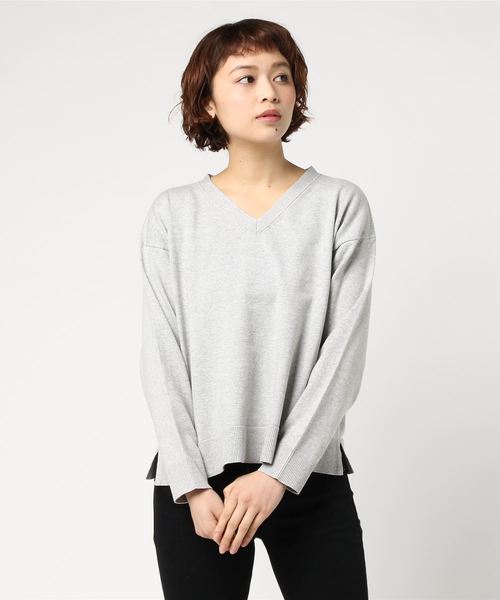 LOWRYS FARM(ローリーズファーム)の「12GスーピマVネックプルオーバー 777992 (ニット/セーター・レディース・オフホワイト/ブラック/グレー/ピンク/イエロー/ブルー・LARGE/MEDIUM)」の14枚目の写真