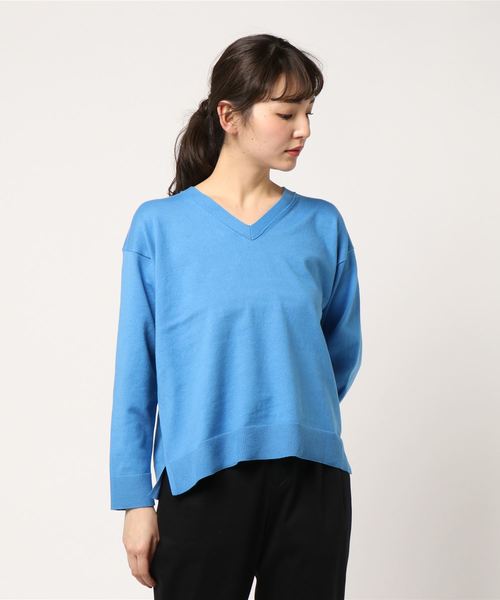 LOWRYS FARM(ローリーズファーム)の「12GスーピマVネックプルオーバー 777992 (ニット/セーター・レディース・オフホワイト/ブラック/グレー/ピンク/イエロー/ブルー・LARGE/MEDIUM)」の15枚目の写真