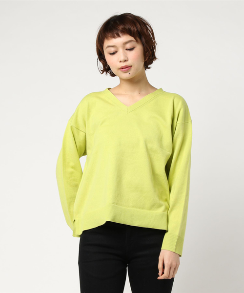 LOWRYS FARM(ローリーズファーム)の「12GスーピマVネックプルオーバー 777992 (ニット/セーター・レディース・オフホワイト/ブラック/グレー/ピンク/イエロー/ブルー・LARGE/MEDIUM)」の11枚目の写真