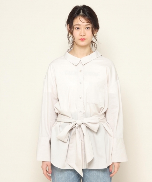 PAGEBOY(ページボーイ)の「共布ベルト付きロングシャツ(シャツ/ブラウス・レディース・ホワイト/ベージュ/ネイビー/ブルー系その他・FREE)」の10枚目の写真