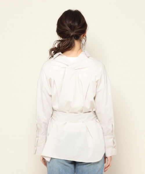 PAGEBOY(ページボーイ)の「共布ベルト付きロングシャツ(シャツ/ブラウス・レディース・ホワイト/ベージュ/ネイビー/ブルー系その他・FREE)」の12枚目の写真