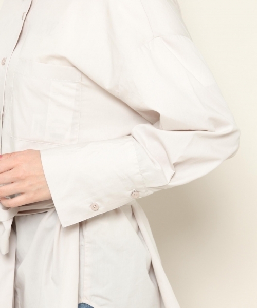 PAGEBOY(ページボーイ)の「共布ベルト付きロングシャツ(シャツ/ブラウス・レディース・ホワイト/ベージュ/ネイビー/ブルー系その他・FREE)」の16枚目の写真