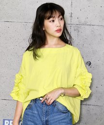 reca | 新色追加◇【reca×大人気インフルエンサーAYAさんコラボアイテム◇2018S/S新作】ボリューム 袖フリルカットソー(Tシャツ/カットソー)
