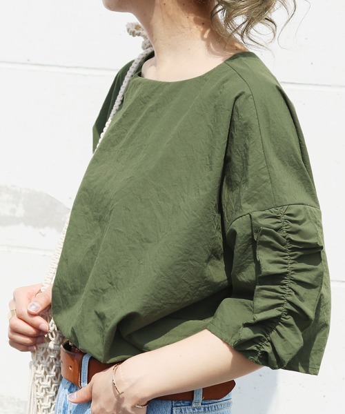 reca（レカ）の「ボリューム 袖フリルカットソー（Tシャツ/カットソー・レディース・ホワイト/ブラック/グレー/カーキ/ピンク/イエロー・M）」の9枚目の写真