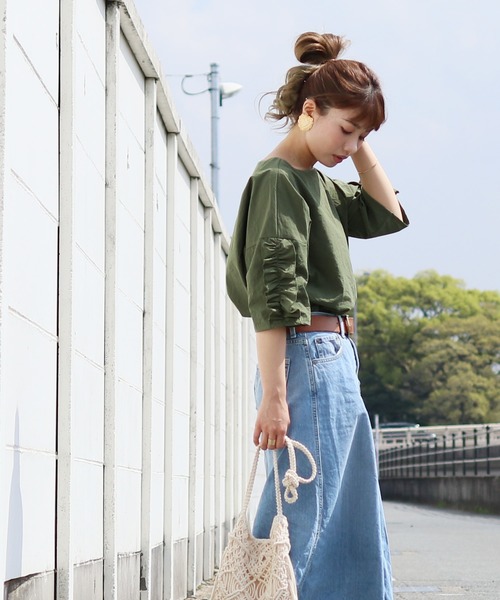 reca（レカ）の「ボリューム 袖フリルカットソー（Tシャツ/カットソー・レディース・ホワイト/ブラック/グレー/カーキ/ピンク/イエロー・M）」の18枚目の写真