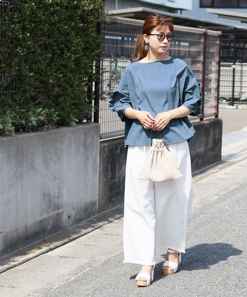 reca（レカ）の「ボリューム 袖フリルカットソー（Tシャツ/カットソー・レディース・ホワイト/ブラック/グレー/カーキ/ピンク/イエロー・M）」の12枚目の写真