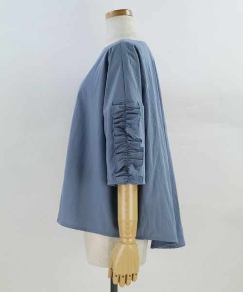 reca（レカ）の「ボリューム 袖フリルカットソー（Tシャツ/カットソー・レディース・ホワイト/ブラック/グレー/カーキ/ピンク/イエロー・M）」の10枚目の写真