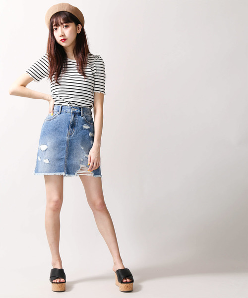 WEGO(ウィゴー)の「WEGO/デニムリメイクミニスカート(デニムスカート・レディース・その他1/その他2/その他3・LARGE/MEDIUM)」の6枚目の写真