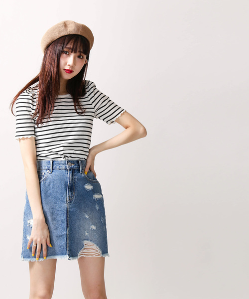 WEGO(ウィゴー)の「WEGO/デニムリメイクミニスカート(デニムスカート・レディース・その他1/その他2/その他3・LARGE/MEDIUM)」の7枚目の写真