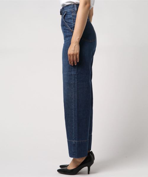 MOUSSY（マウジー）の「ZIP UP WIDE DENIM（デニムパンツ・レディース・オフホワイト/ブルー・0/2/1）」の5枚目の写真