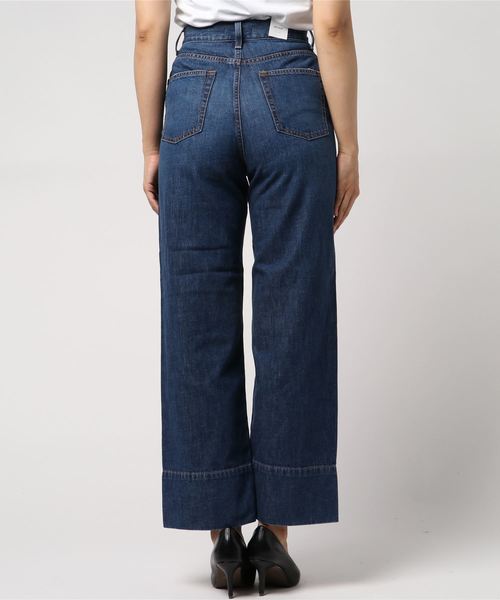 MOUSSY（マウジー）の「ZIP UP WIDE DENIM（デニムパンツ・レディース・オフホワイト/ブルー・0/2/1）」の4枚目の写真