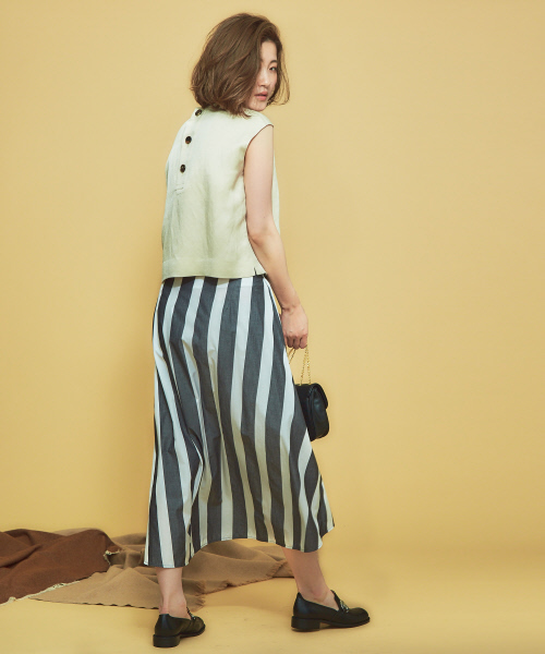 Abahouse Devinette（ドゥヴィネット）の「フロントギャザータックスカート（スカート・レディース・ブラック/ベージュ・フリー）」の11枚目の写真