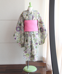 浴衣 LIBERTY リバティ 浴衣 LIBERTY柄 花 植物 黄緑 カラフル リバティプリント
