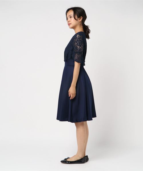 メーカー再生品 袖付きレースフレアドレス ドレス Axes Femme ドレス 結婚式 二次会におすすめ Axes Femme アクシーズファム のファッション