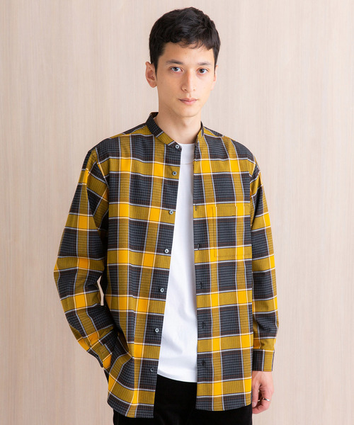チェックバンドカラーシャツ シャツ ブラウス Public Tokyo パブリックトウキョウ のファッション通販 Zozotown