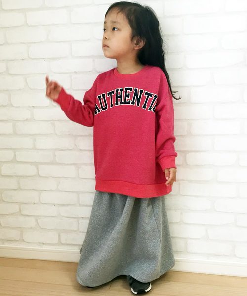 THE CASUAL（カジュアル）の「無地 ロングスカート キッズ（スカート・キッズ・ブラック/杢グレー/チャコール・110cm/120cm/130cm/140cm/150cm/160cm）」の5枚目の写真