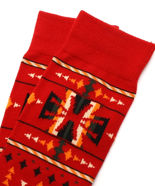 WEGO（ウィゴー）の「WEGO/エスニック柄ソックス（ソックス/靴下・メンズ・レッド・FREE）」の3枚目の写真