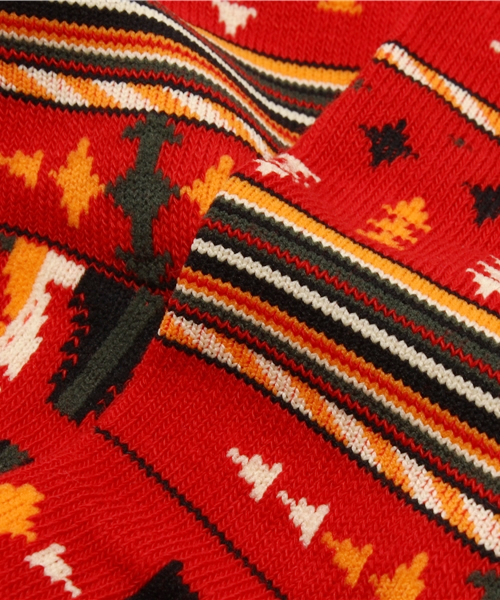 WEGO（ウィゴー）の「WEGO/エスニック柄ソックス（ソックス/靴下・メンズ・レッド・FREE）」の4枚目の写真