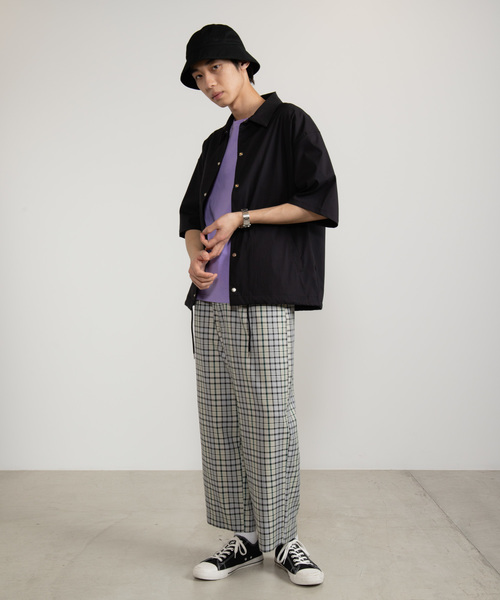 WEGO（ウィゴー）の「WEGO/DRY-MIX5分袖コーチジャケット（シャツ/ブラウス・メンズ・ネイビー/ブラック・LARGE/MEDIUM）」の9枚目の写真