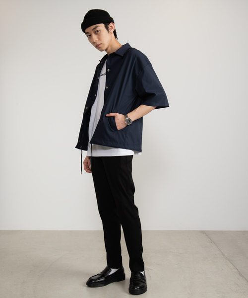 WEGO（ウィゴー）の「WEGO/DRY-MIX5分袖コーチジャケット（シャツ/ブラウス・メンズ・ネイビー/ブラック・LARGE/MEDIUM）」の13枚目の写真