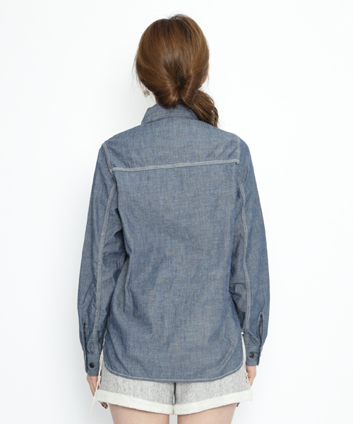 SILAS(サイラス)の「CHAMBREY L/S WORK SHIRT(シャツ/ブラウス・レディース・インディゴブルー・SMALL/MEDIUM)」の6枚目の写真