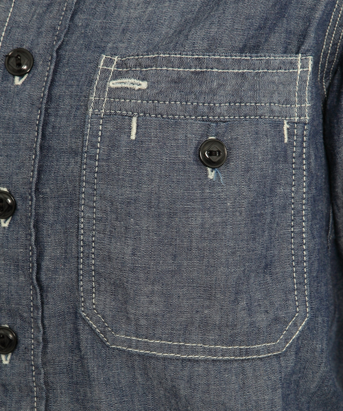 SILAS(サイラス)の「CHAMBREY L/S WORK SHIRT(シャツ/ブラウス・レディース・インディゴブルー・SMALL/MEDIUM)」の2枚目の写真