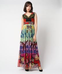 Vネックロングワンピース CLAVELITOS DESIGNED BY M. CHRISTIAN LACROIX