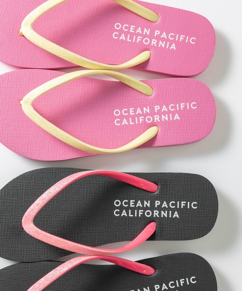 Ocean Pacific(オーシャンパシフィック)の「【OP】レディースビーチサンダル/ビーサン サーフ ビーチ プール マリンスポーツ(サンダル・レディース・ブラック/ピンク/ブルー・MEDIUM/LARGE)」の6枚目の写真