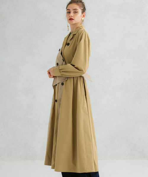 UNITED TOKYO(ユナイテッドトウキョウ)の「アシメコーデトレンチコート(トレンチコート・レディース・ベージュ/ネイビー・1)」の8枚目の写真