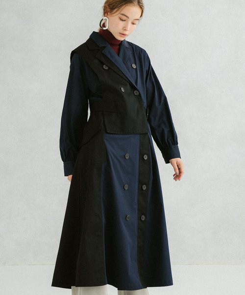 UNITED TOKYO(ユナイテッドトウキョウ)の「アシメコーデトレンチコート(トレンチコート・レディース・ベージュ/ネイビー・1)」の20枚目の写真