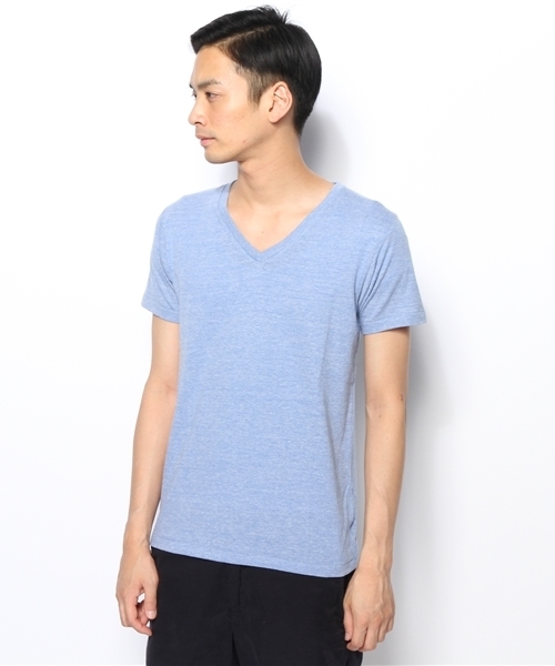 WEGO（ウィゴー）の「WEGO/VネックTシャツ（Tシャツ/カットソー・メンズ・ブルー/ピンク・MEDIUM/SMALL）」の3枚目の写真