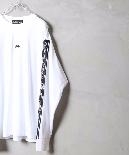 Kappa カッパ の Kappa カッパ ロゴテープロンt Kpt 9040jm ブランドロゴ 袖プリント ユニセックス Tシャツ カットソー Wear
