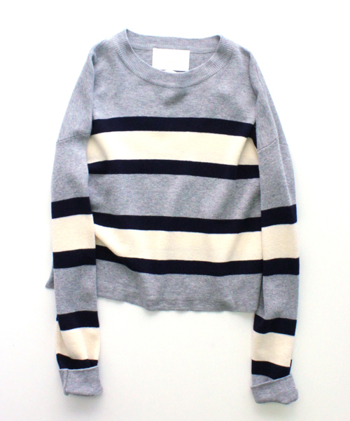 Chico（チコ）の「ボーダーニット（ニット/セーター・レディース・グレー/グリーン/ネイビー・FREE）」の12枚目の写真