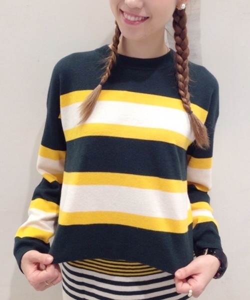 Chico（チコ）の「ボーダーニット（ニット/セーター・レディース・グレー/グリーン/ネイビー・FREE）」の14枚目の写真