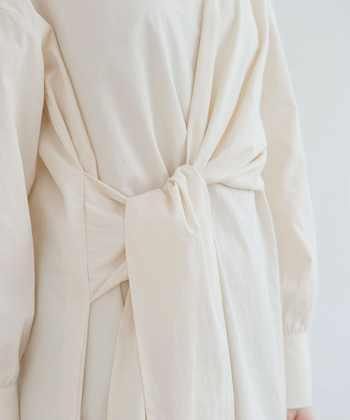 rectangle（レクタングル）の「アシメリボンワンピース（ワンピース・レディース・アイボリー/ベージュ/ブラウン・FREE）」の11枚目の写真