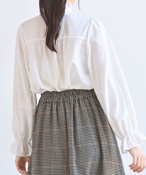 rps（アールピーエス）の「色々ボタンプチハイブラウス（シャツ/ブラウス・レディース・ブラック/ベージュ/オフホワイト/アイボリー/パープル/チェック・M/フリー）」の21枚目の写真