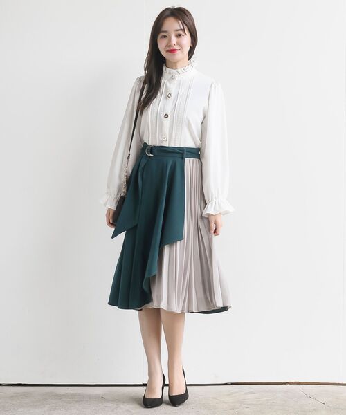 rps（アールピーエス）の「色々ボタンプチハイブラウス（シャツ/ブラウス・レディース・ブラック/ベージュ/オフホワイト/アイボリー/パープル/チェック・M/フリー）」の17枚目の写真