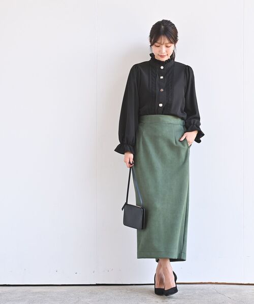 rps（アールピーエス）の「色々ボタンプチハイブラウス（シャツ/ブラウス・レディース・ブラック/ベージュ/オフホワイト/アイボリー/パープル/チェック・M/フリー）」の16枚目の写真