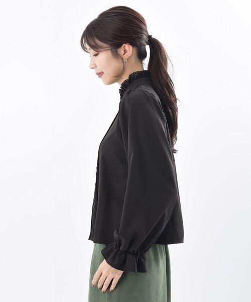 rps（アールピーエス）の「色々ボタンプチハイブラウス（シャツ/ブラウス・レディース・ブラック/ベージュ/オフホワイト/アイボリー/パープル/チェック・M/フリー）」の8枚目の写真