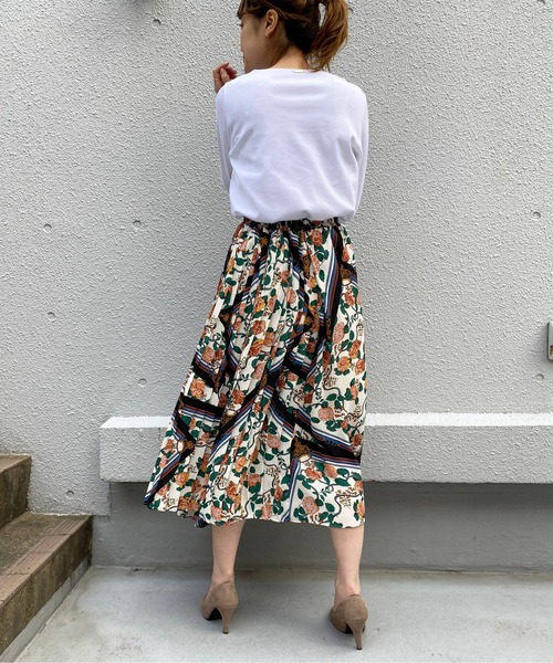 PICCIN（ピッチン）の「フラワーパネルプリーツ切替スカート（スカート・レディース・ベージュ・M/L）」の17枚目の写真