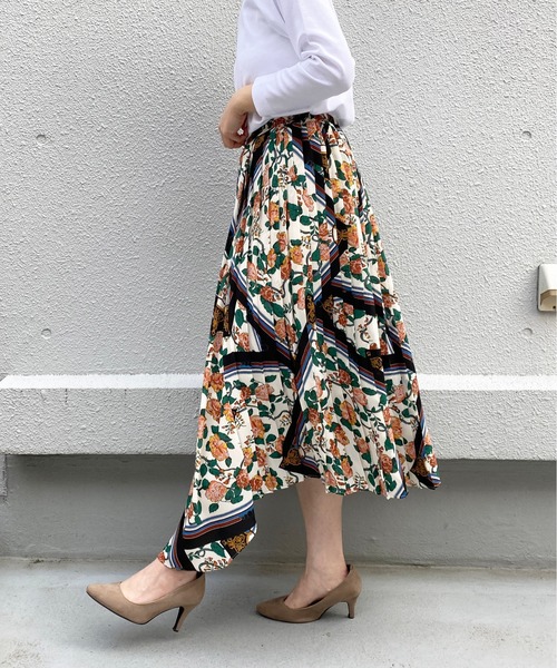 PICCIN（ピッチン）の「フラワーパネルプリーツ切替スカート（スカート・レディース・ベージュ・M/L）」の18枚目の写真