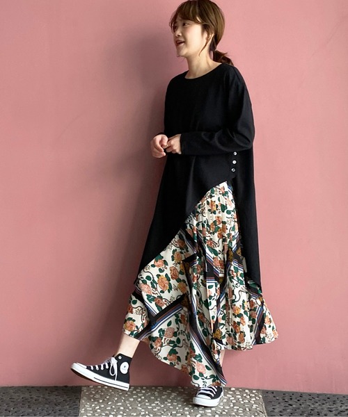 PICCIN（ピッチン）の「フラワーパネルプリーツ切替スカート（スカート・レディース・ベージュ・M/L）」の13枚目の写真