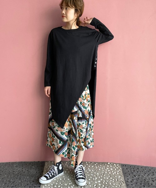 PICCIN（ピッチン）の「フラワーパネルプリーツ切替スカート（スカート・レディース・ベージュ・M/L）」の12枚目の写真