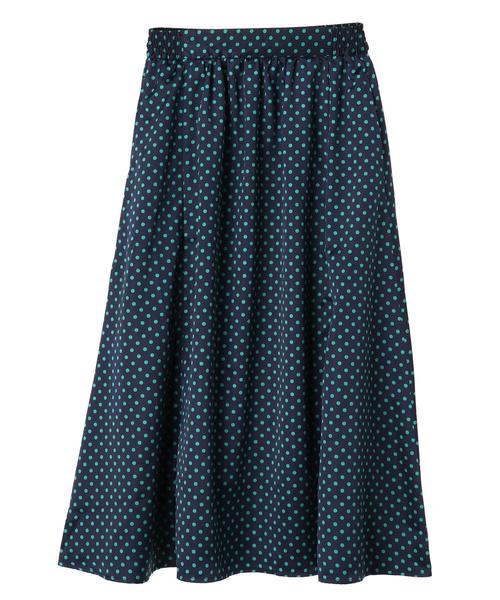 AMERICAN HOLIC（アメリカンホリック）の「サテンギャザーフレアスカート（スカート・レディース・その他9/ブルー系その他3/マルチ・M/L）」の7枚目の写真
