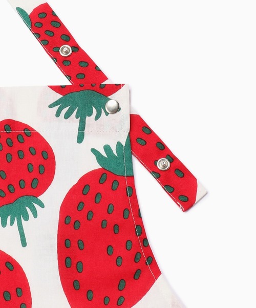 marimekko エプロン mansikka（イチゴの柄） 苺 いちご ストロベリー 