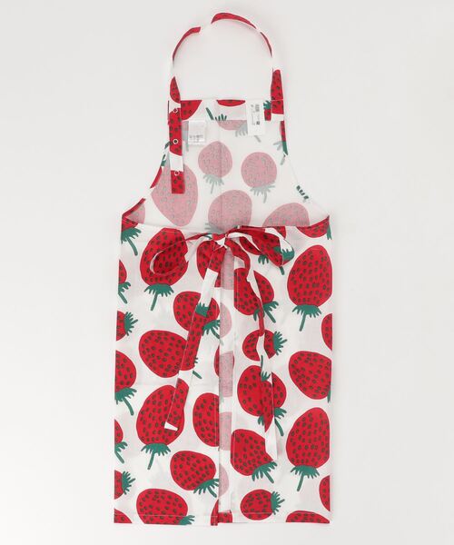 marimekko エプロン mansikka（イチゴの柄） 苺 いちご ストロベリー 