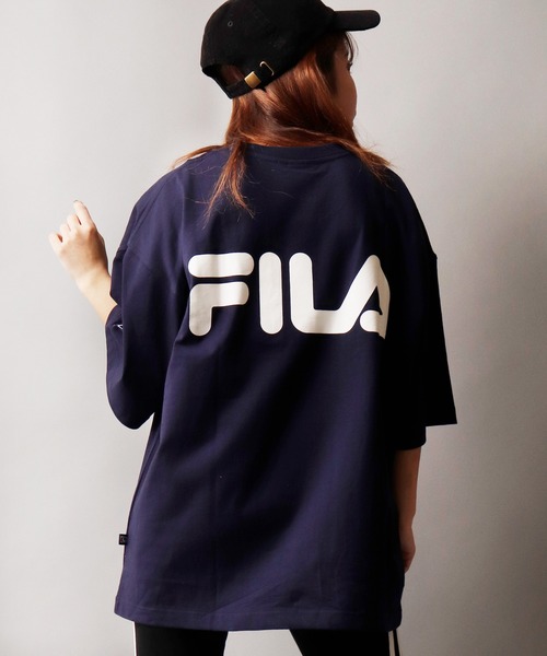 FILA HERITAGE（フィラヘリテージ）の「FILA heritage  韓国風 ブランドロゴプリント ビッグシルエット 半袖Tシャツ（Tシャツ/カットソー・メンズ・ホワイト/ブラック/ネイビー/レッド/イエロー/ブルー/グリーン/ホワイト系その他/ブルー系その他/ホワイト系その他2/ブルー系その他2/ブルー系その他3・M/L/XL）」の9枚目の写真
